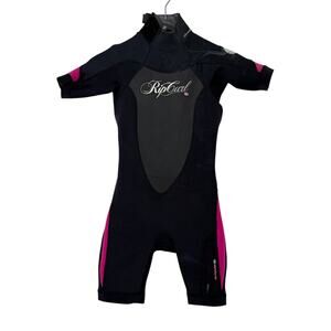 Rip Curl Dawn Patrol E3 Flash Lining Shorty Springsuit Wetsuit 2/2 Black Pink 4
